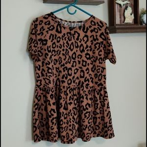 Cheetah peplum top